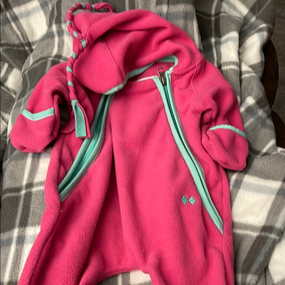 Cozy Pink Kids One Piece with Hood